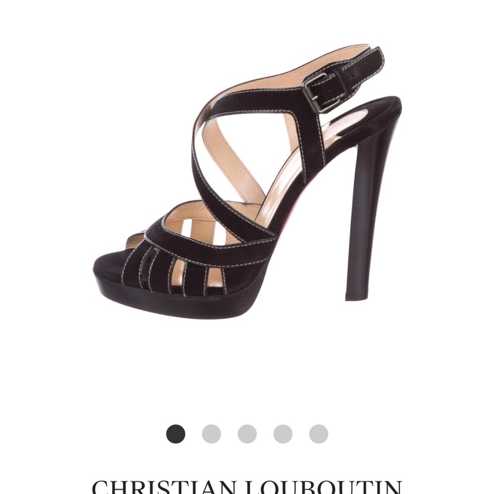 Christian Louboutin Trescity 120 black sling back sandal.